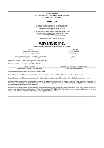 Thumbnail AdvanSix
 10-K Annual Report 2016