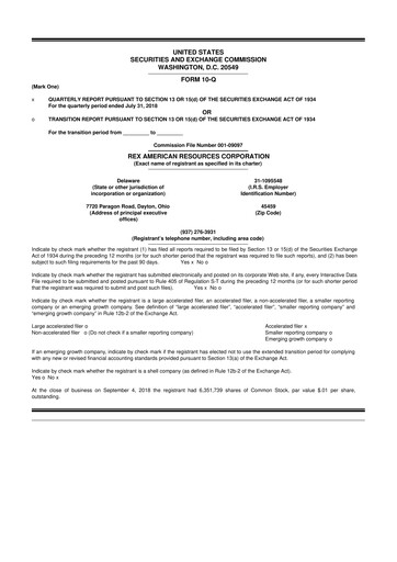 Thumbnail REX American Resources
 10-Q Quarterly Report FY 