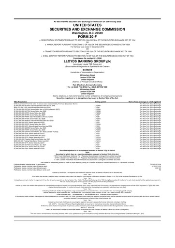 Thumbnail Lloyds Banking Group
 20-F Annual Report 2019