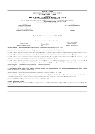 Thumbnail REX American Resources
 10-K Annual Report 2019