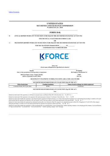 Thumbnail Kforce 10-K Annual Report 2021