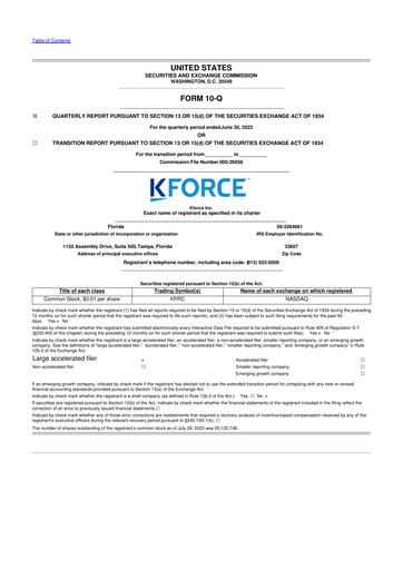 Thumbnail Kforce 10-Q Quarterly Report FY2023 