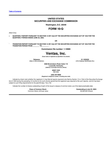 Thumbnail Ventas 10-Q Quarterly Report FY 