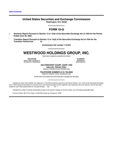 Vorschaubild Westwood Holdings Group 10-Q Quartalsbericht  
