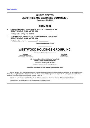 Vorschaubild Westwood Holdings Group 10-Q Quartalsbericht  