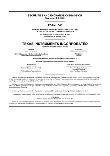 Thumbnail Texas Instruments 10-K Annual Report 