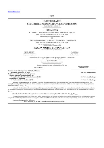 Thumbnail Exxon Mobil 10-K Annual Report 