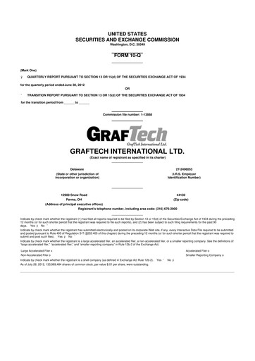 Miniature GrafTech 10-Q Rapport trimestriel 2012 