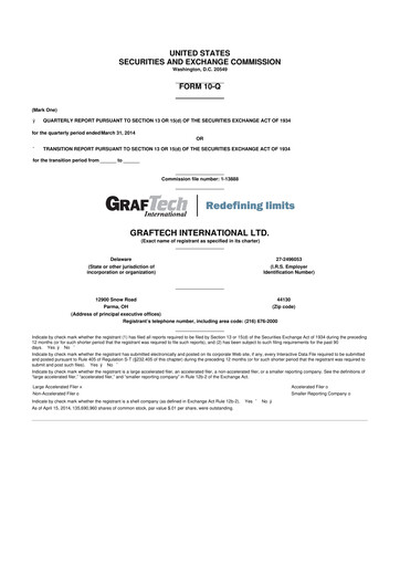 Miniature GrafTech 10-Q Rapport trimestriel 2014 