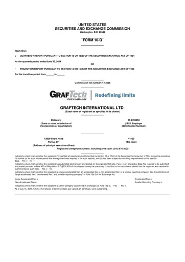 Miniature GrafTech 10-Q Rapport trimestriel 2014 