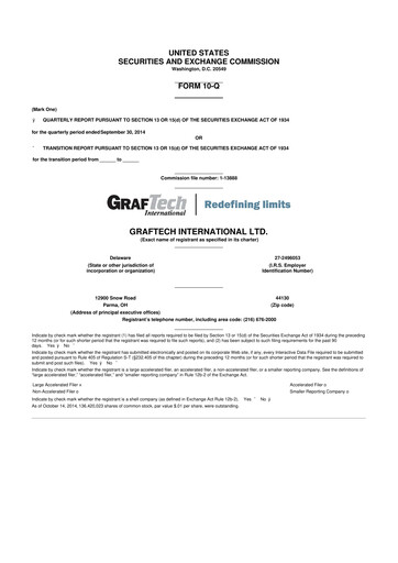 Miniature GrafTech 10-Q Rapport trimestriel 2014 