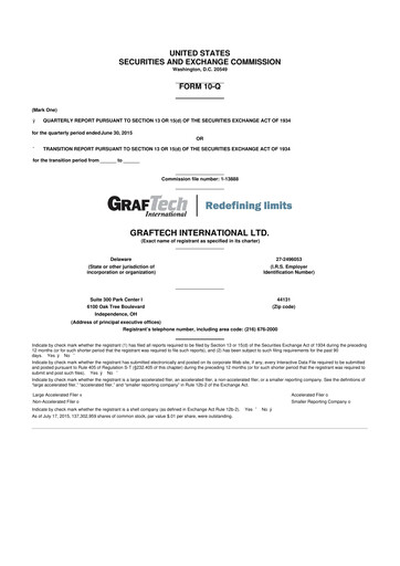 Miniature GrafTech 10-Q Rapport trimestriel 2015 