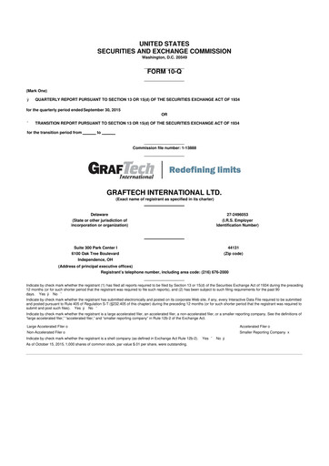 Miniature GrafTech 10-Q Rapport trimestriel 2015 