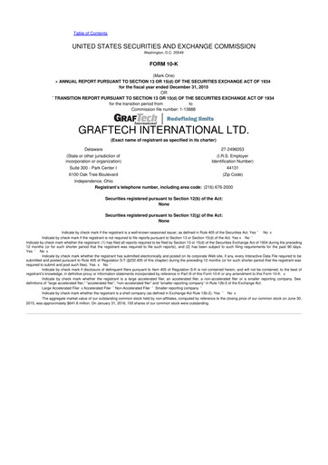 Miniature GrafTech 10-K Rapport annuel 2015