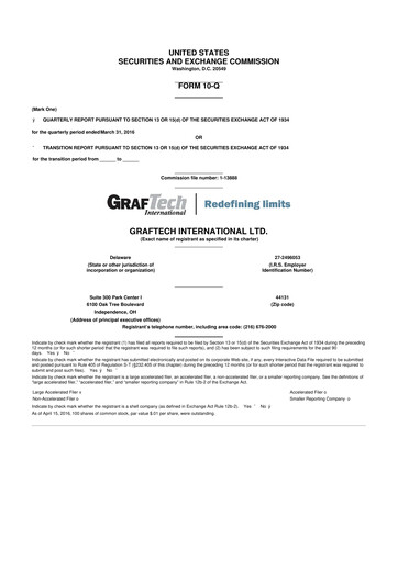 Miniature GrafTech 10-Q Rapport trimestriel 2016 