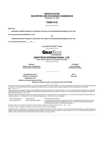 Miniature GrafTech 10-Q Rapport trimestriel 2017 
