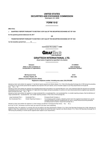 Miniature GrafTech 10-Q Rapport trimestriel 2017 