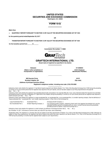 Miniature GrafTech 10-Q Rapport trimestriel 2017 