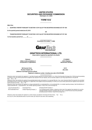 Miniature GrafTech 10-Q Rapport trimestriel 2018 