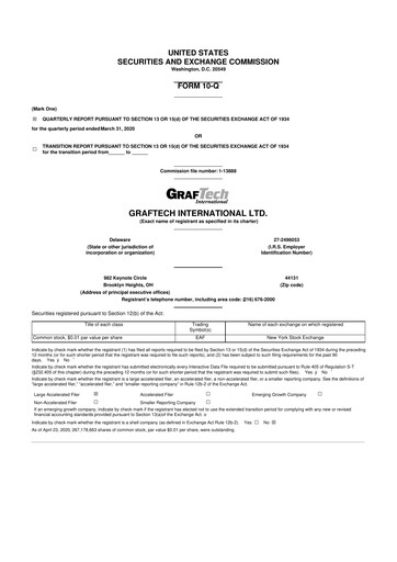 Miniature GrafTech 10-Q Rapport trimestriel 2020 