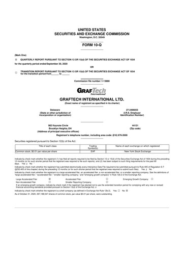 Miniature GrafTech 10-Q Rapport trimestriel 2020 