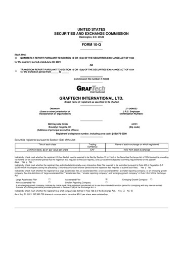 Miniature GrafTech 10-Q Rapport trimestriel 2021 