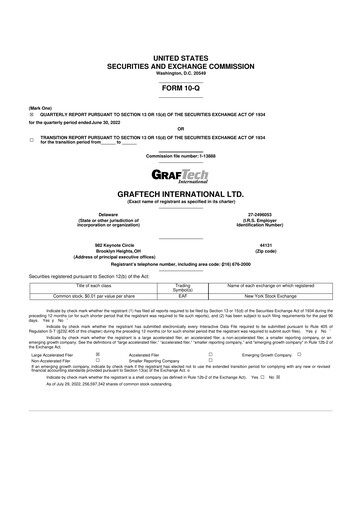 Miniature GrafTech 10-Q Rapport trimestriel 2022 