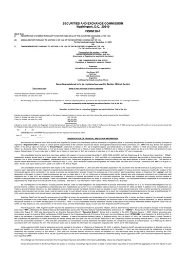 Thumbnail Transportadora de Gas del Sur 20-F Annual Report 