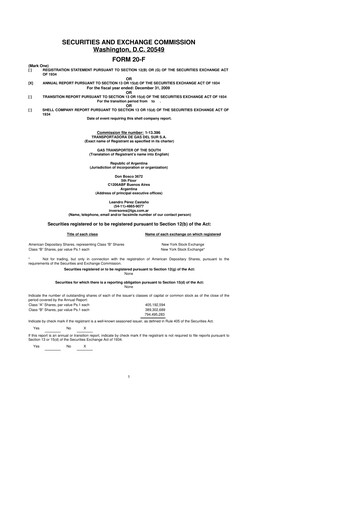 Thumbnail Transportadora de Gas del Sur 20-F Annual Report 