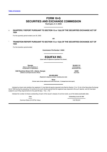 Vorschaubild Equifax 10-Q Quartalsbericht  