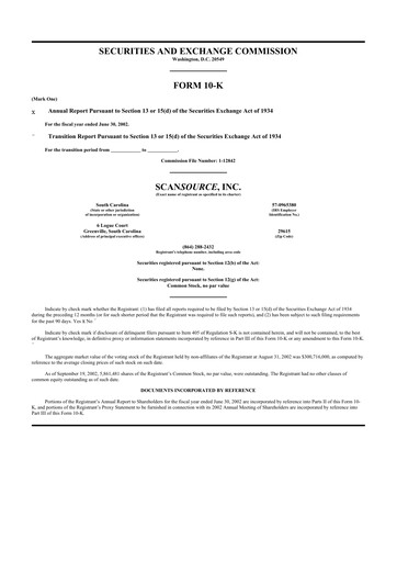 Thumbnail ScanSource 10-K Annual Report 