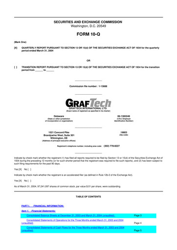 Miniature GrafTech 10-Q Rapport trimestriel  