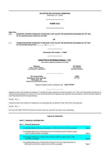 Miniature GrafTech 10-Q Rapport trimestriel  