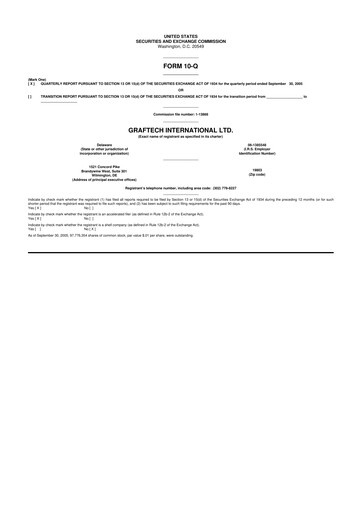 Miniature GrafTech 10-Q Rapport trimestriel  