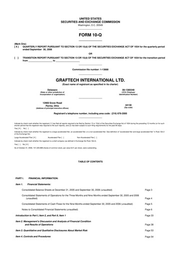 Miniature GrafTech 10-Q Rapport trimestriel  