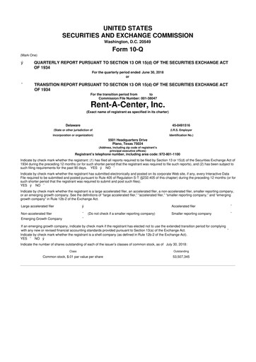 Thumbnail Upbound Group 10-Q Quarterly Report FY2018 