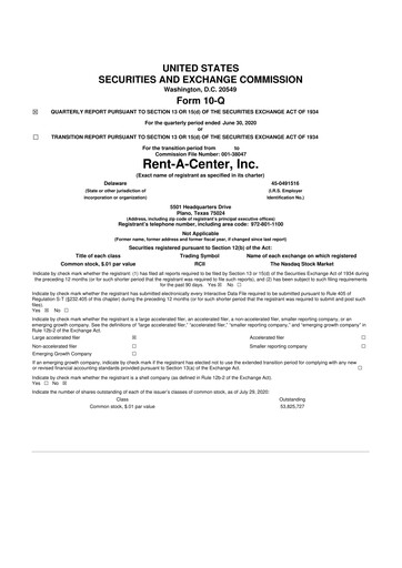 Thumbnail Upbound Group 10-Q Quarterly Report FY2020 