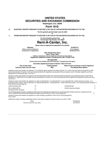 Thumbnail Upbound Group 10-Q Quarterly Report FY2022 