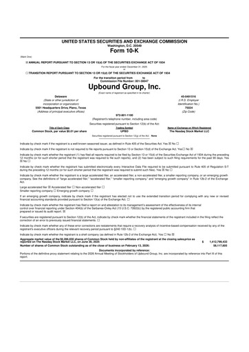 Thumbnail Upbound Group 10-K Annual Report 2025