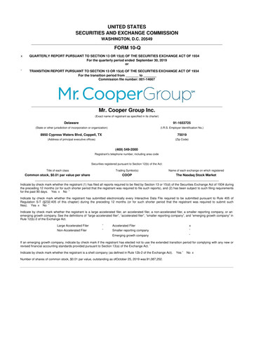 Thumbnail Mr. Cooper Group 10-Q Quarterly Report FY2019 