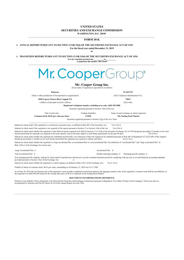 Thumbnail Mr. Cooper Group 10-K Annual Report 2019