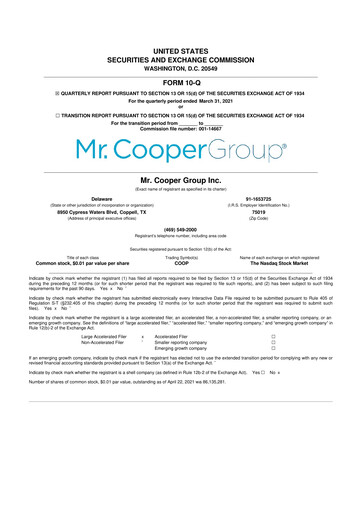 Thumbnail Mr. Cooper Group 10-Q Quarterly Report FY2021 