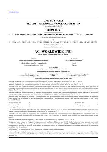 Thumbnail ACI Worldwide
 10-K Annual Report 2020