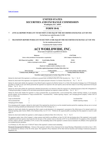 Thumbnail ACI Worldwide
 10-K Annual Report 2021