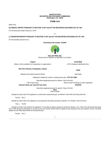 Thumbnail Dollar Tree 10-K Annual Report 