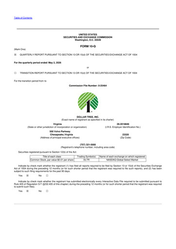 Vorschaubild Dollar Tree 10-Q Quartalsbericht 2026 