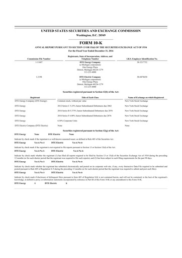 Thumbnail DTE Energy
 10-K Annual Report 