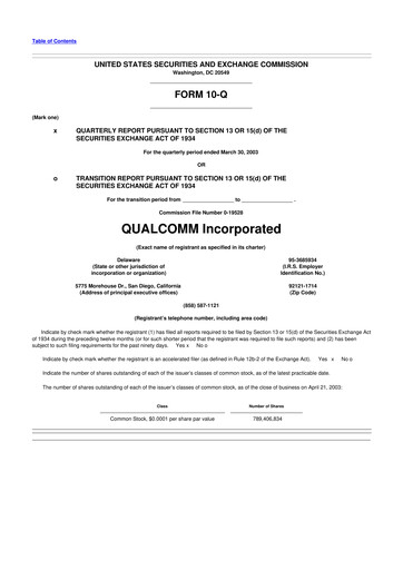 Thumbnail QUALCOMM 10-Q Quarterly Report FY 