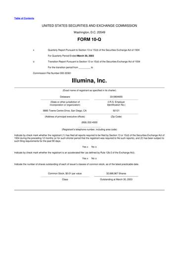 Thumbnail Illumina 10-Q Quarterly Report FY 