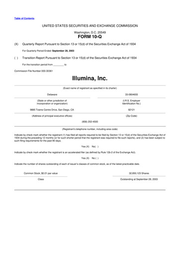 Thumbnail Illumina 10-Q Quarterly Report FY 